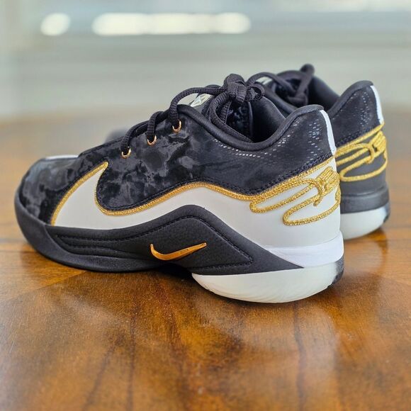 Nike LeBron XXII BHM Black White Basketball Shoes Gold HV8616-100 Women's 8.5 LE - Picture 6 of 16